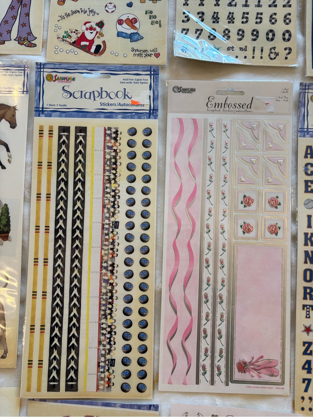 Vintage SandyLion Scrapbook Sticker Lot 2000-2004 - 14 new, 9 partial packages - Picture 9 of 14